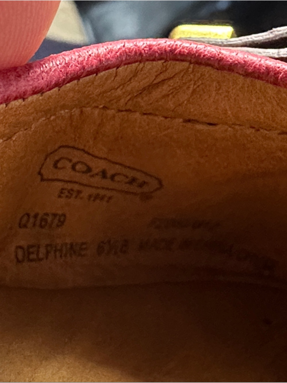 Coach Pink Fabric and Brown Leather Cap-Toe Ballet Flats with Gold Accent - Picture 11 of 11